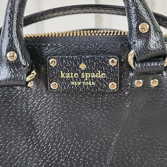 Kate Spade black mini Rachelle satchel purse handbag crossbody 100% cow leather